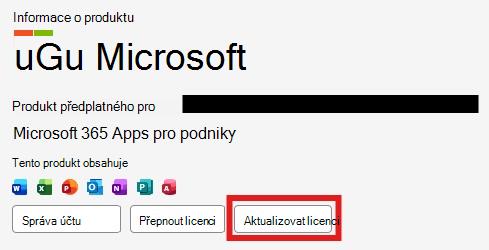 Aktualizovat licenci