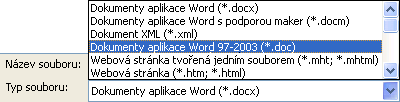 Seznam Uložit jako