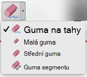 PowerPoint pro Office 365 na Macu má pro rukopis čtyři gumy.