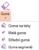 PowerPoint pro Office 2019 má pro rukopis čtyři gumy.