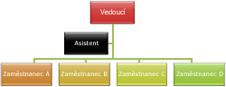 Organizační diagram se standardním rozložením předsazení