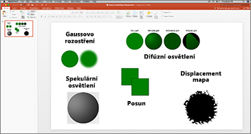 Snímek s příklady SVG filtrů