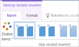 Tlačítko Změnit barvy na kartě Nástroje obrázku SmartArt – Návrh