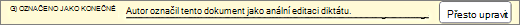 Označeno jako konečný nápis s upozorněním