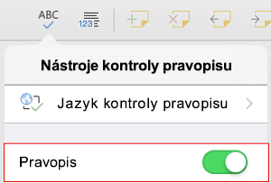 Zapnutí kontroly pravopisu