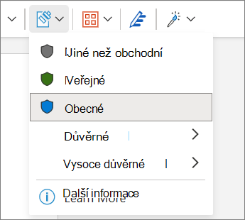 Nabídka Popisek citlivosti