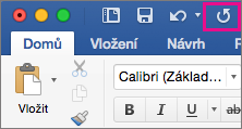 Na pásu karet je zvýrazněna ikona Opakovat.