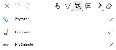 OneDrive pro Android – nabídka zvýraznění PDF – revize