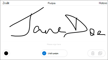 OneDrive pro iOS PDF – poznámkové pole Podpis a možnosti