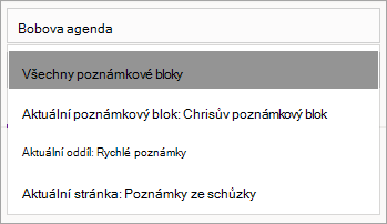 Úprava oboru vyhledávání ve OneNotu pro Windows 10