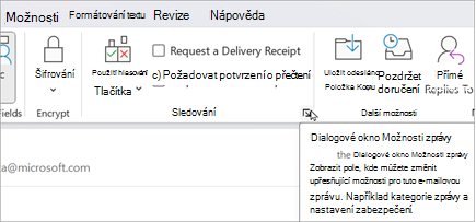 V novém e-mailu, vyberte Možnosti > Možnosti zprávy