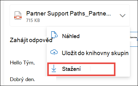 Stáhnout přílohu pro Nový Outlook
