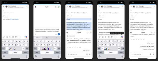 Kreslení pomocí Copilotu na mobilních zařízeních