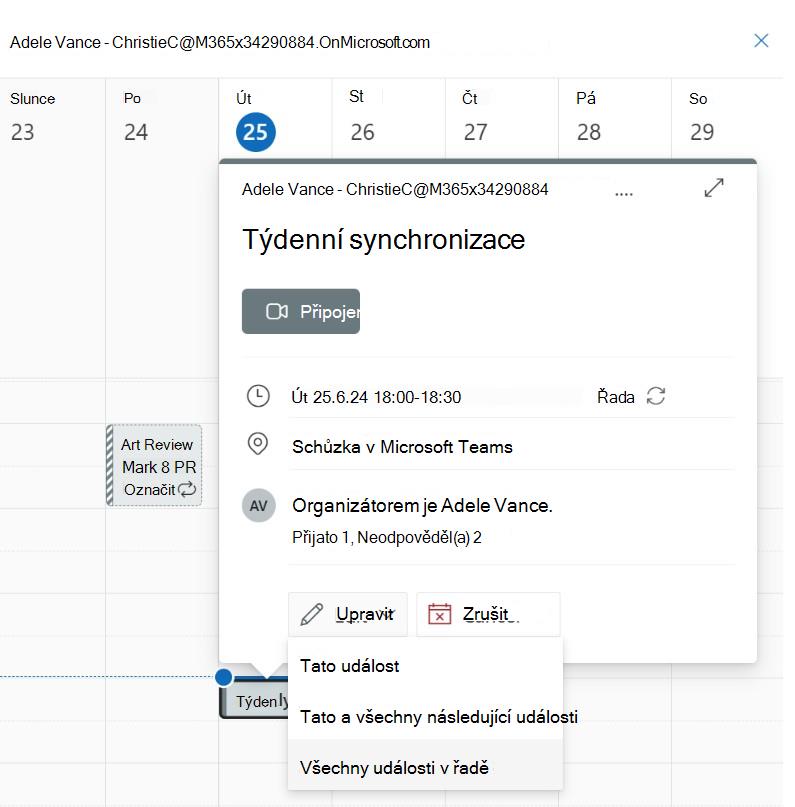 Screenshot showing edit events in series