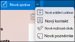 Rozevírací nabídka Nové místo konání události.