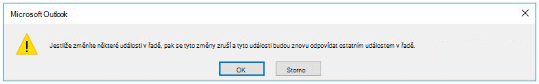 Dialogové okno s vysvětlením, co se děje s konkrétními událostmi.