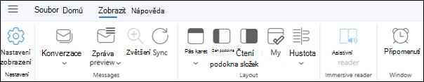 Karta Zobrazení v novém Outlooku pro Windows