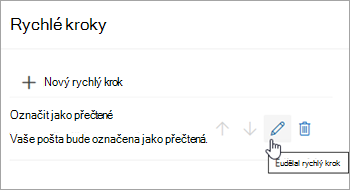 Snímek obrazovky se zvýrazněním ikony rychlého kroku Upravit