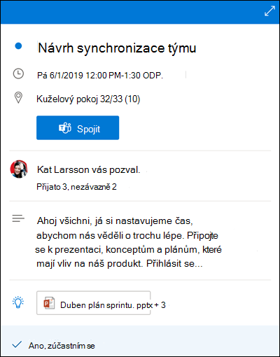 Calendar Náhled pro Outlook pro web.