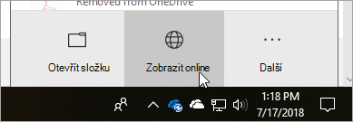 Snímek obrazovky s tlačítkem Zobrazit online