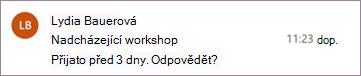 Připomenutí zprávy pro Outlook