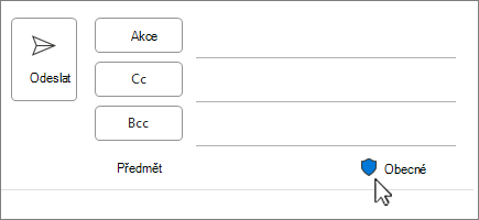 Ikona popisku citlivosti v nové poště