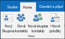 Vyberte Nový kontakt a vytvořte nový kontakt.