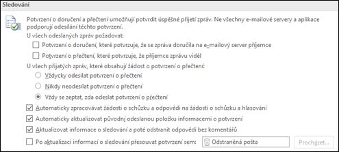 Přidejte ke svým zprávám informace o sledování.