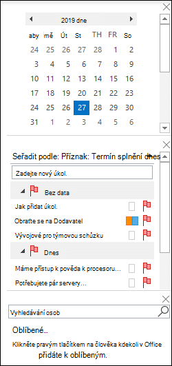Uspořádání To-Do pruhu