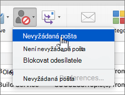 Označit zprávu jako nevyžádanou položku nabídky
