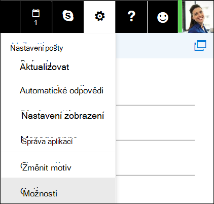 Outlook na webu: Možnosti nastavení