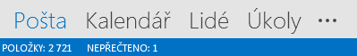 Karta Lidé je v dolní části obrazovky Outlooku.