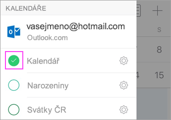 Vyhledat synchronizaci kalendáře