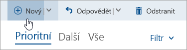 Snímek obrazovky s tlačítkem Napsat novou zprávu
