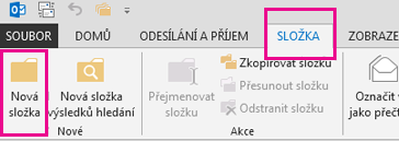 Na kartě Složka klikněte na Nová složka.
