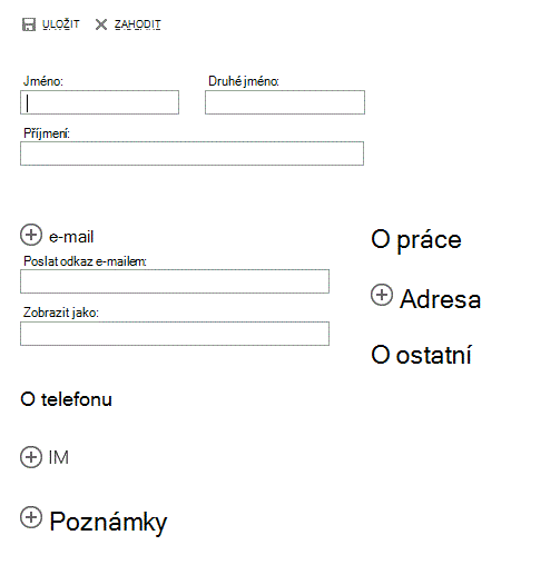 nový kontakt