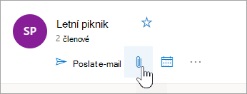 Snímek obrazovky s tlačítkem Přejít na soubory skupiny