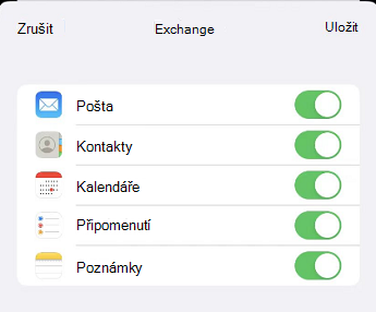 Nastavení e-mailu pomocí aplikace Pošta pro iOS Snímek obrazovky osm