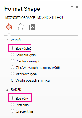 Podokno Formát obrazce