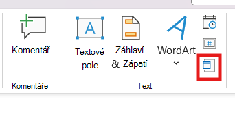 Snímek obrazovky s objektem v PowerPointu