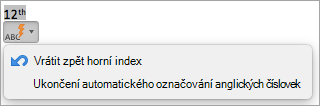 Zobrazuje možnost automaticky změnit formát anglických číslovek na nové číslovky.