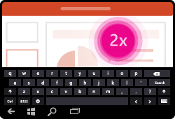 Gesto aktivace klávesnice v PowerPointu pro Windows Mobile