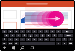 Gesto zvolení para v PowerPointu pro Windows Mobile