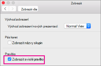 Zobrazit svislé pravítko