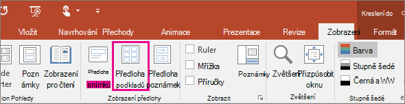 Zobrazuje předlohu Zobrazit podklad v PowerPointu.