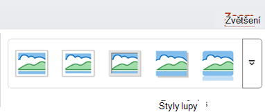 Karta Lupa na pásu karet v PowerPointu