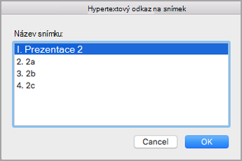 Vyberte cílový snímek.