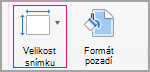 Klikněte na možnost Velikost snímku.