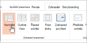 Pás karet Zobrazení se zvýrazněnou možností Normální
