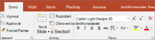 Zvýrazňovač textu na pásu karet v PowerPointu